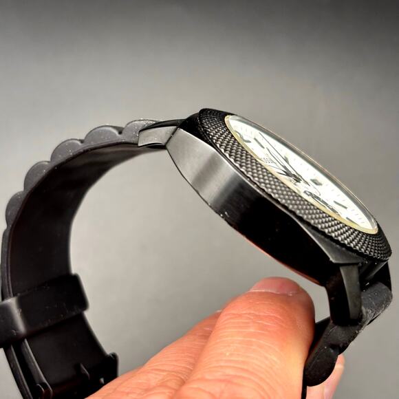 Fossil BQ2060 Machine Gunmetal Chronograph Mens White Dial Silicone Strap Watch - Picture 9 of 17